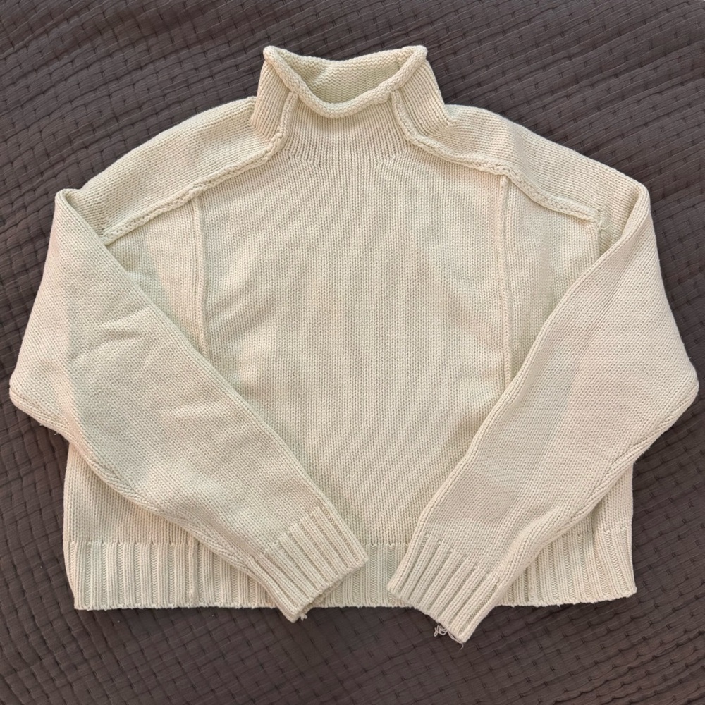 Cream mock neck sweater